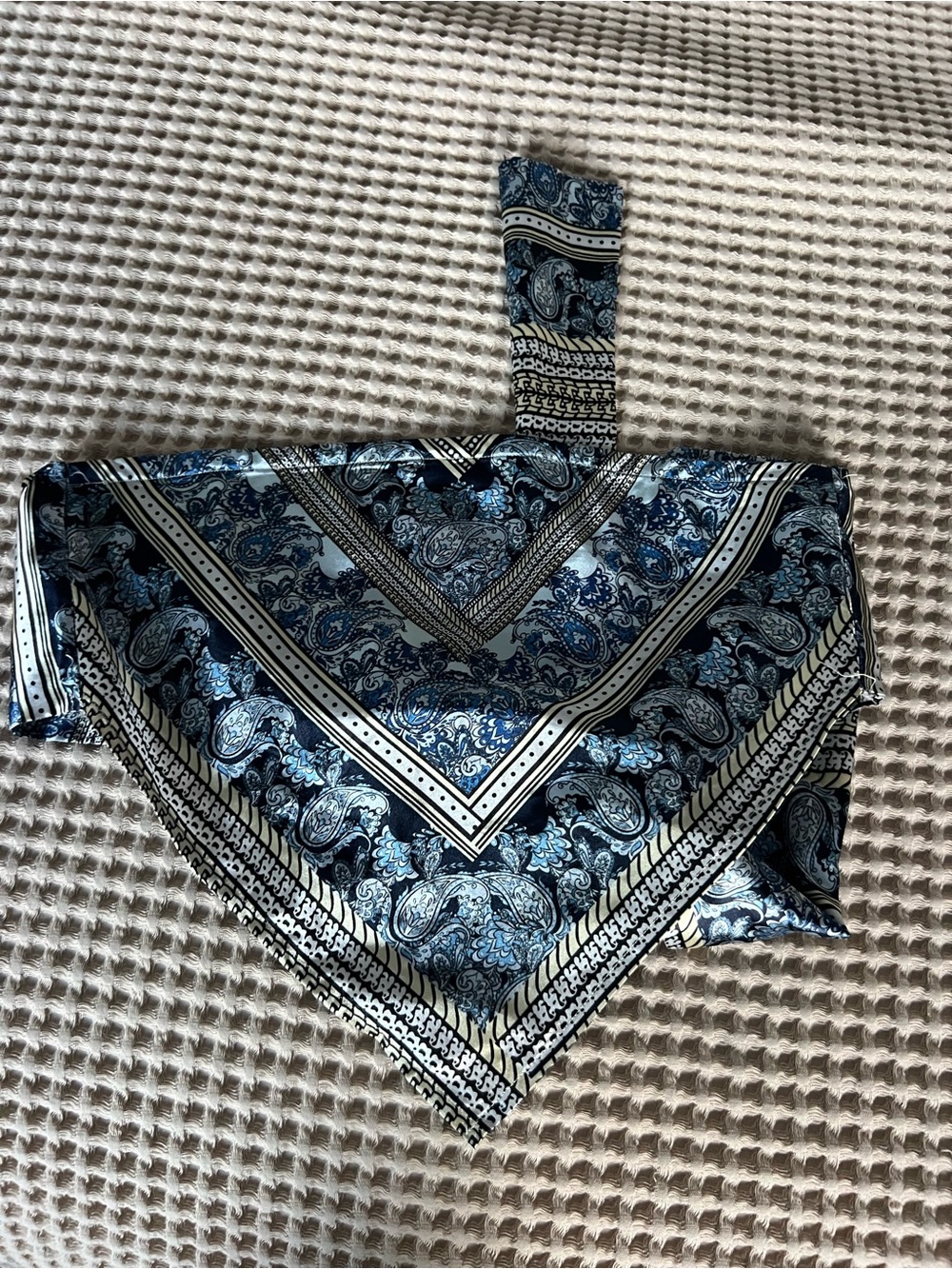 SHEIN Blue Paisley Bandana Halter Camisole